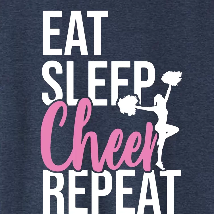 Funny Cute EAT SLEEP CHEER REPEAT Love Gift Women's Crop Top Tee