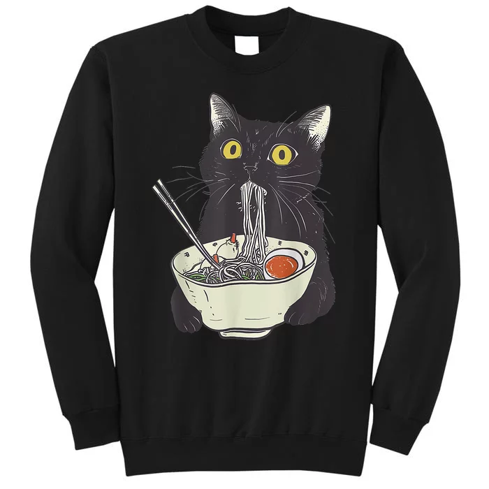 Funny Cat Eating Ramen Vintage Japanese Noodles Sweatshirt