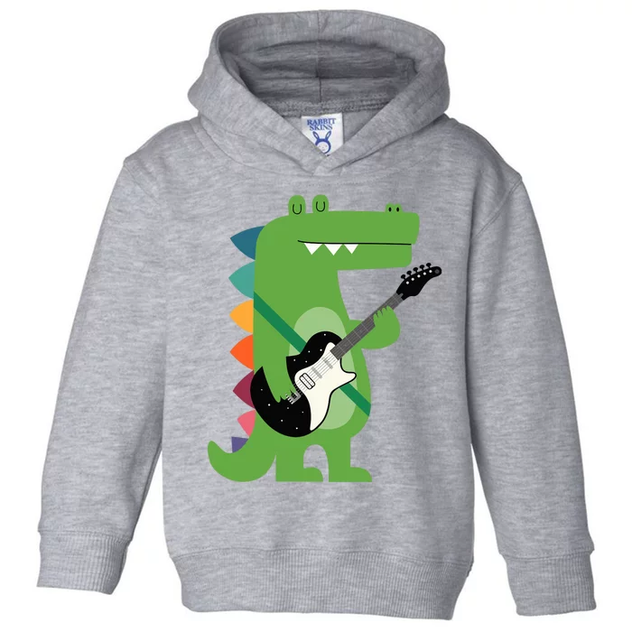 Funny Crocodile Electric Guitar Crocorock Guitarist Musician Premium Toddler Hoodie