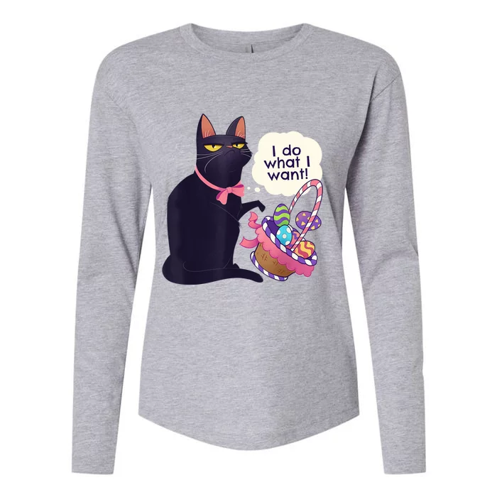 Funny Cat Easter What I Want Easter Basket Stuffers Womens Cotton Relaxed Long Sleeve T-Shirt