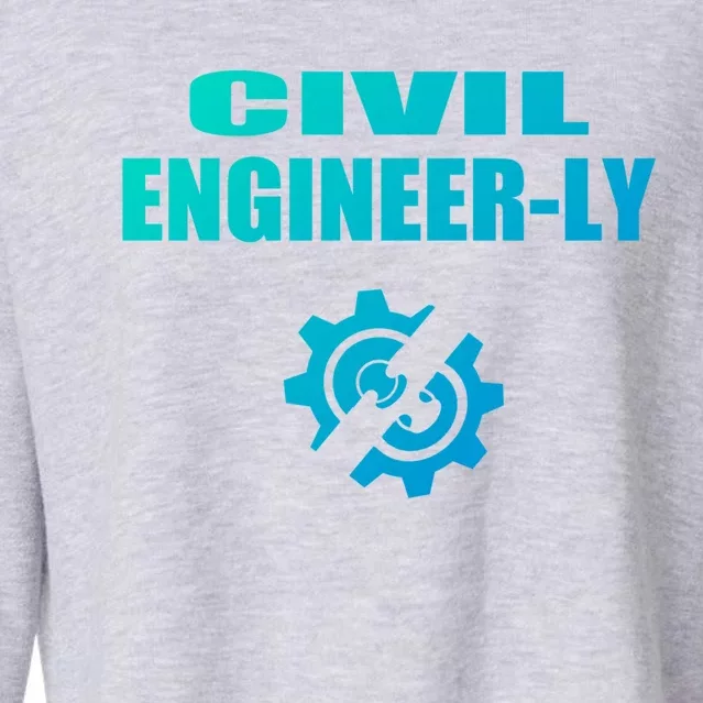 Funny Civil Engineer Student Nearly Engineer Major Pun Cool Gift Cropped Pullover Crew