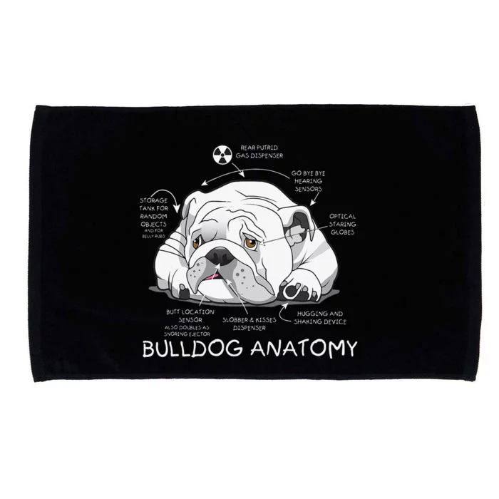 Funny Cute English Bulldog Anatomy Dog Biology Gift Microfiber Hand Towel