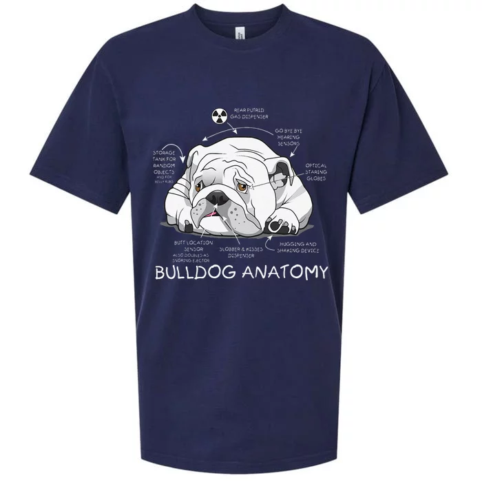 Funny Cute English Bulldog Anatomy Dog Biology Gift Sueded Cloud Jersey T-Shirt