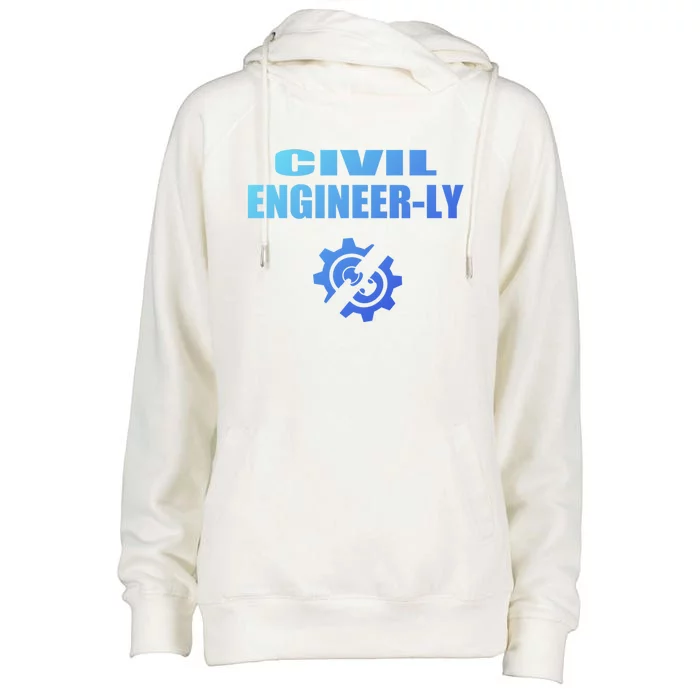 Funny Civil Engineer Student Nearly Engineer Major Pun Cool Gift Womens Funnel Neck Pullover Hood