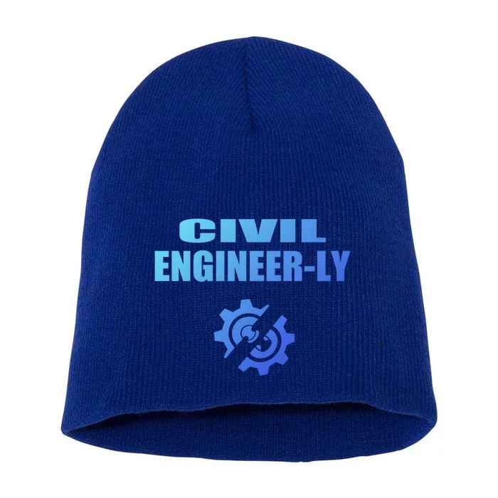 Funny Civil Engineer Student Nearly Engineer Major Pun Cool Gift Short Acrylic Beanie