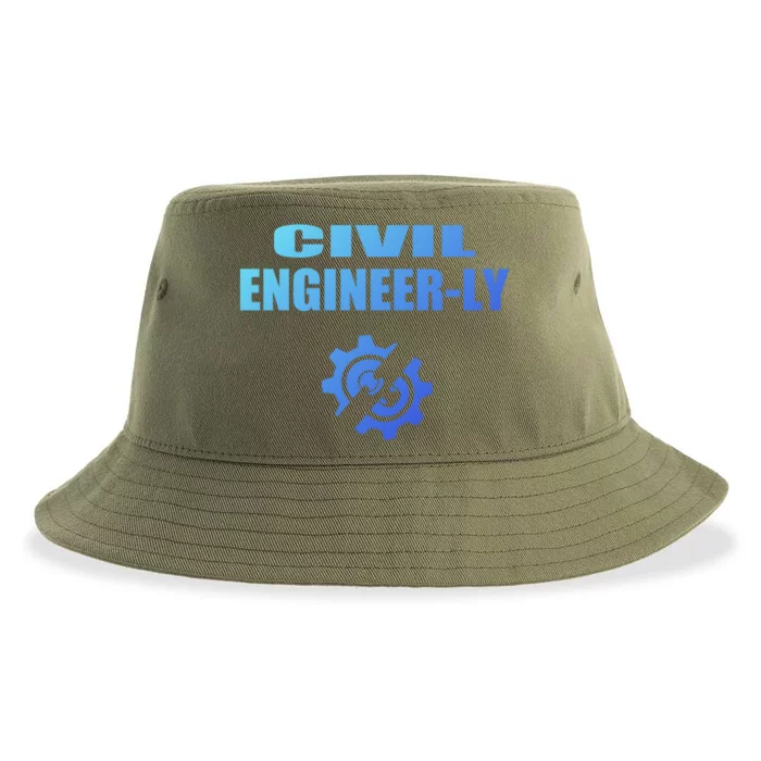 Funny Civil Engineer Student Nearly Engineer Major Pun Cool Gift Sustainable Bucket Hat