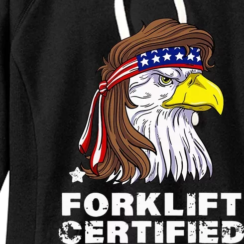 Forklift Certified Eagle Mullet Usa Fork Lift Women's Fleece Hoodie