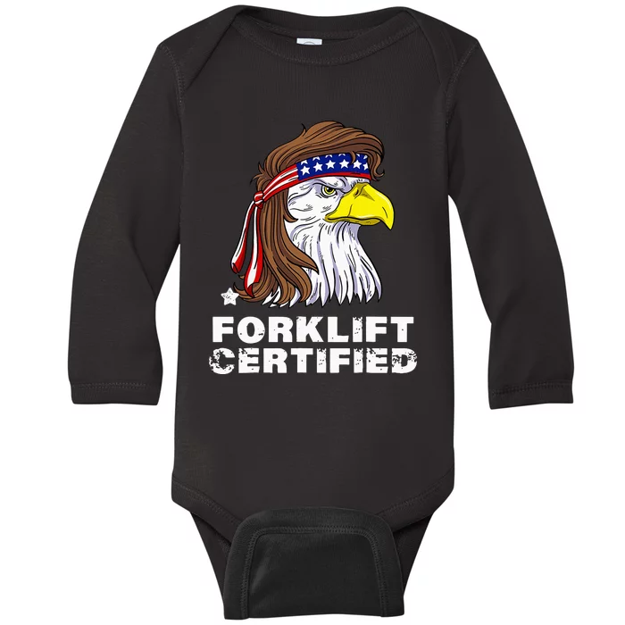 Forklift Certified Eagle Mullet Usa Fork Lift Baby Long Sleeve Bodysuit