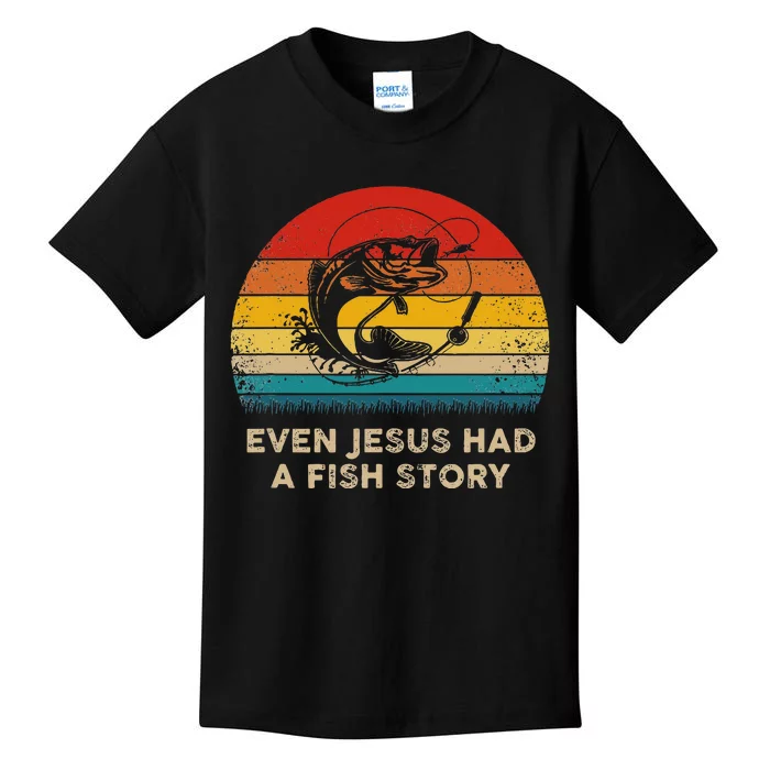 Funny Christian Even Jesus Had A Fish Story Kids T-Shirt