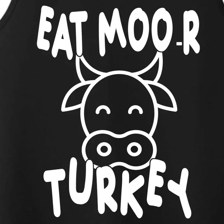 Funny Cow Eat More Turkey Thanksgiving Performance Tank