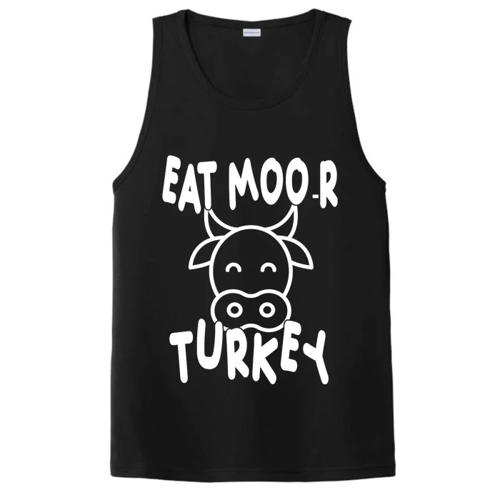 Funny Cow Eat More Turkey Thanksgiving Performance Tank