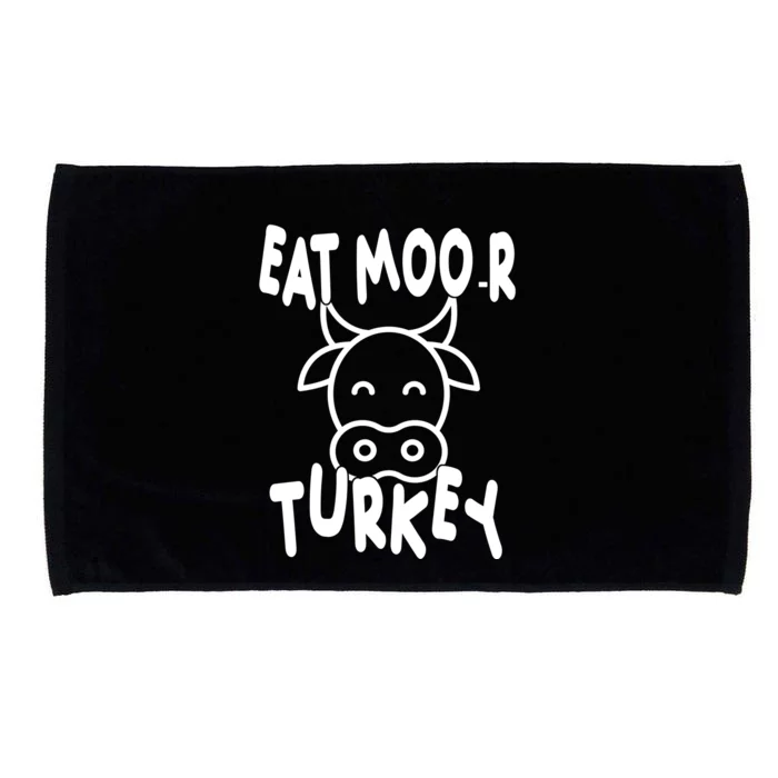 Funny Cow Eat More Turkey Thanksgiving Microfiber Hand Towel