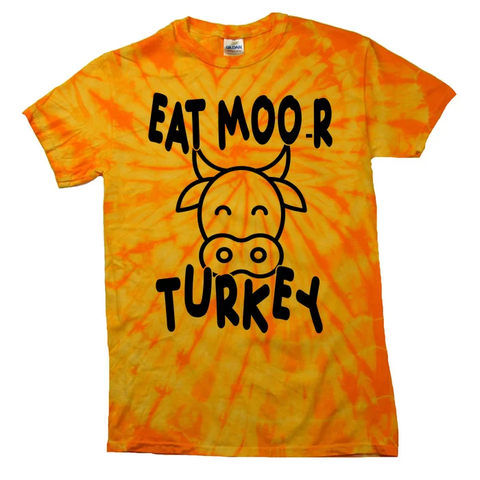 Funny Cow Eat More Turkey Thanksgiving Tie-Dye T-Shirt