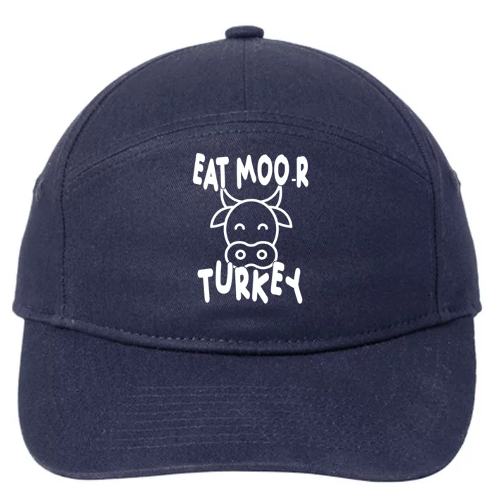 Funny Cow Eat More Turkey Thanksgiving 7-Panel Snapback Hat