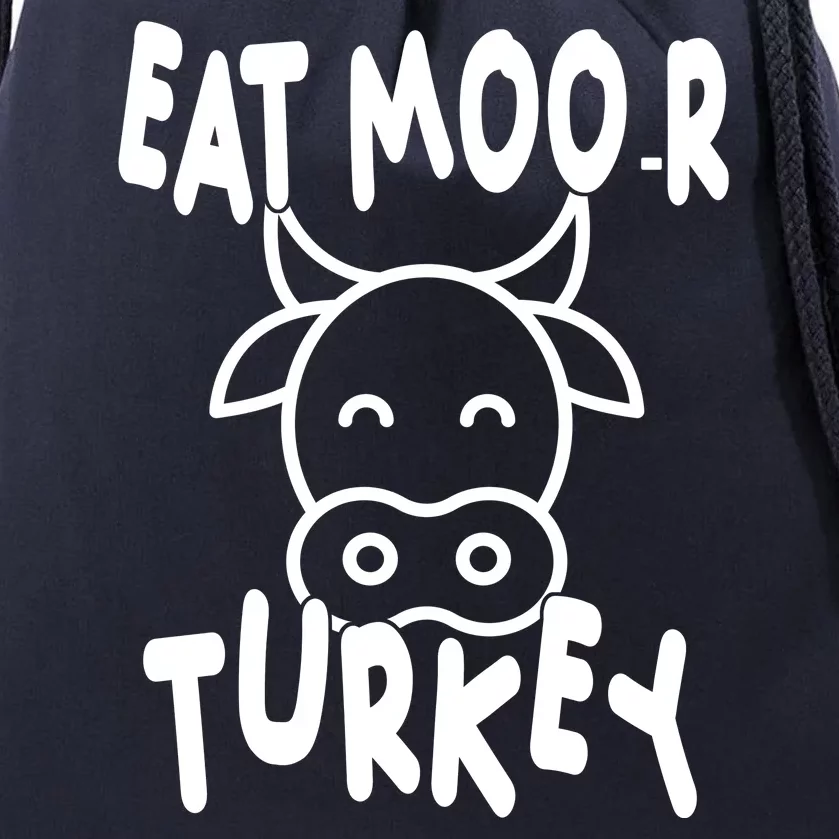 Funny Cow Eat More Turkey Thanksgiving Drawstring Bag