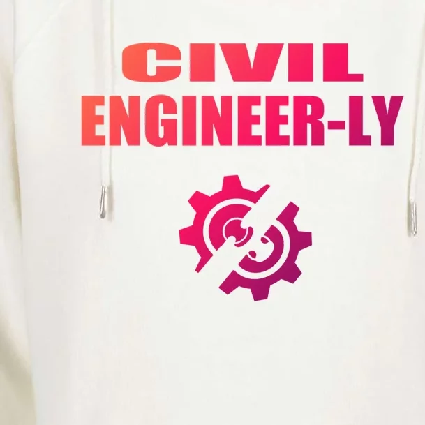 Funny Civil Engineer Student Nearly Engineer Major Pun Cool Gift Womens Funnel Neck Pullover Hood