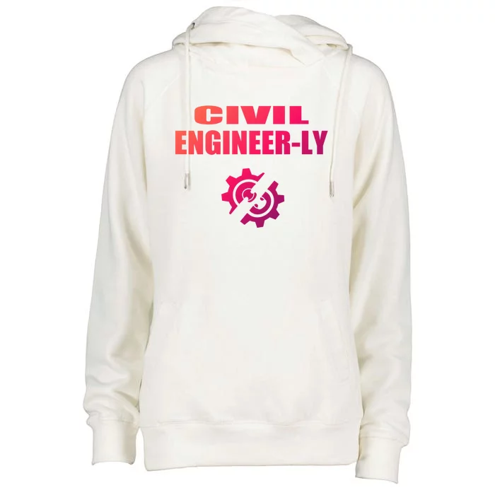 Funny Civil Engineer Student Nearly Engineer Major Pun Cool Gift Womens Funnel Neck Pullover Hood