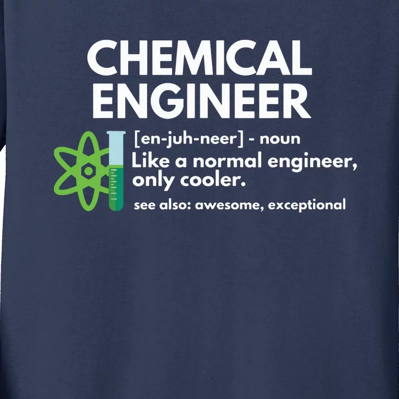 Funny Chemical Engineer Definition Engineering Kids Long Sleeve Shirt