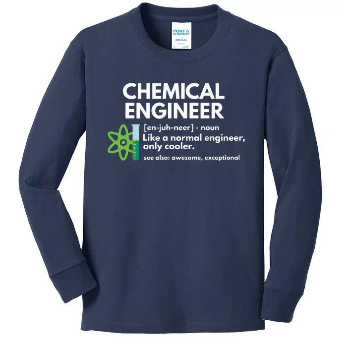 Funny Chemical Engineer Definition Engineering Kids Long Sleeve Shirt