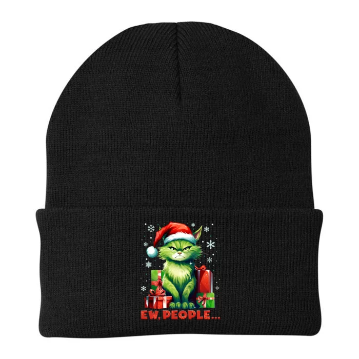 Funny Cat Ew People Christmas Xmas Santa Gift Knit Cap Winter Beanie