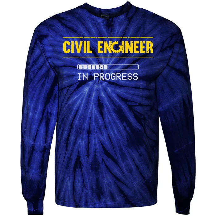 Funny Civil Engineer Engineering Gift Future Civil Engineer Tie-Dye Long Sleeve Shirt