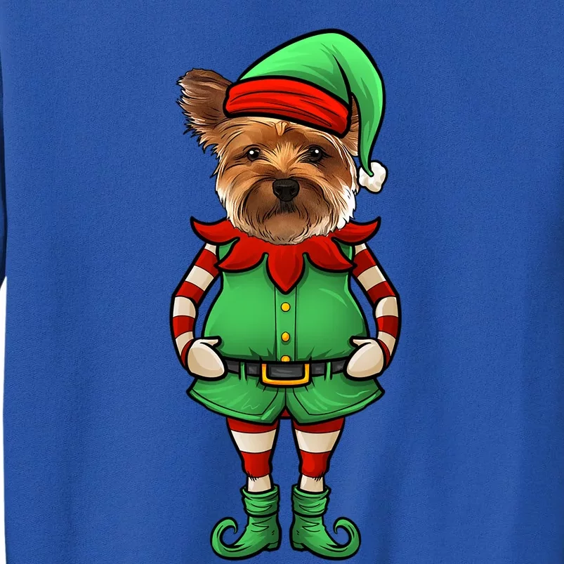 Funny Christmas Elf Yorkshire Terrier Dog Yorkie Cute Gift Tall Sweatshirt