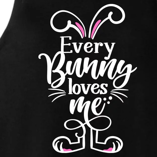 Funny Cute Easter Every Bunny Loves Me Ladies Tri-Blend Wicking Tank