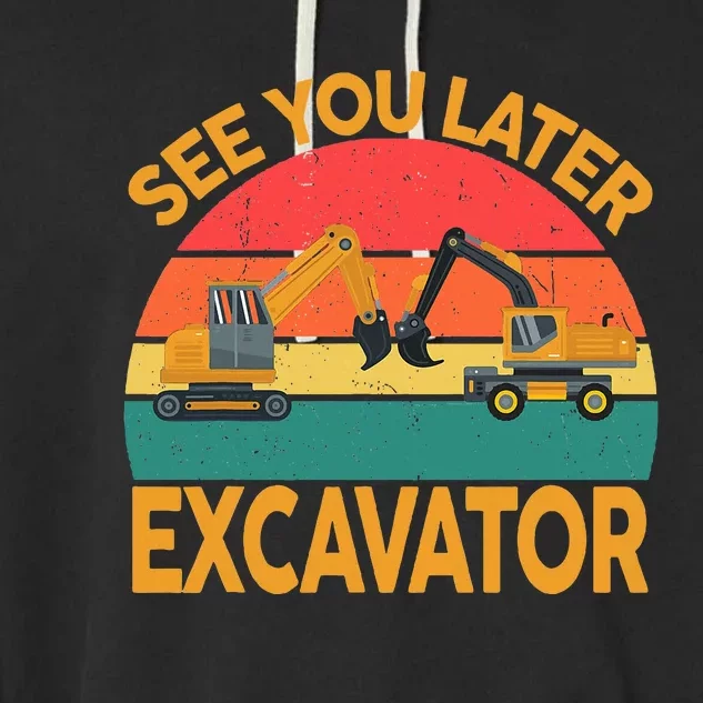 Funny Construction Excavator Garment-Dyed Fleece Hoodie