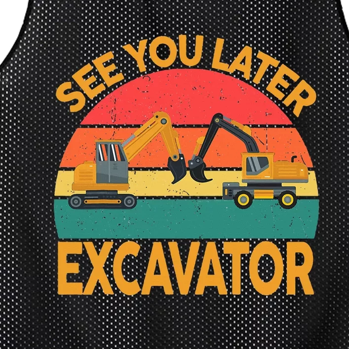 Funny Construction Excavator Mesh Reversible Basketball Jersey Tank