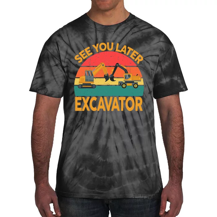 Funny Construction Excavator Tie-Dye T-Shirt