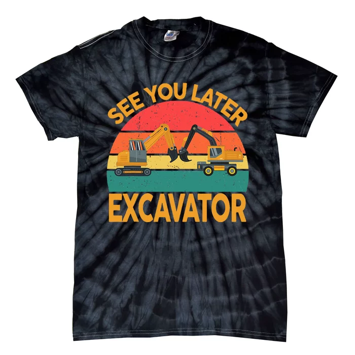 Funny Construction Excavator Tie-Dye T-Shirt