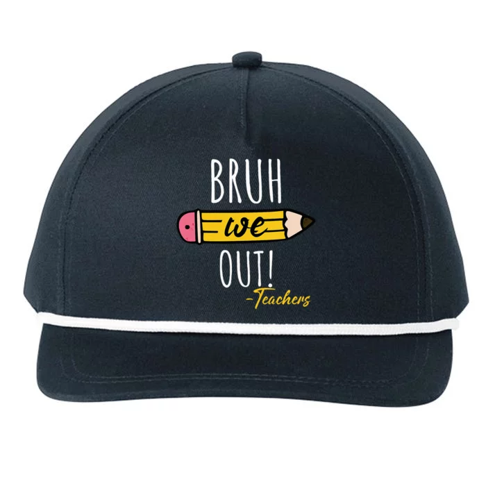 Funny Cute End Of Year Bruh We Out Teachers Pencil Snapback Five-Panel Rope Hat