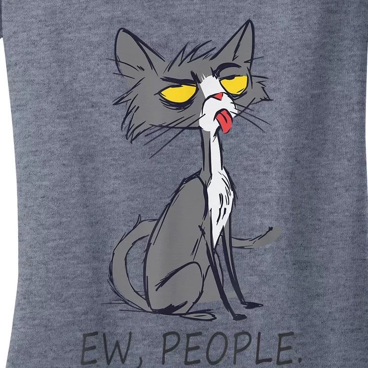 Funny Cat Ew People Meowy Cat Lovers  Wo Gifts Women's V-Neck T-Shirt