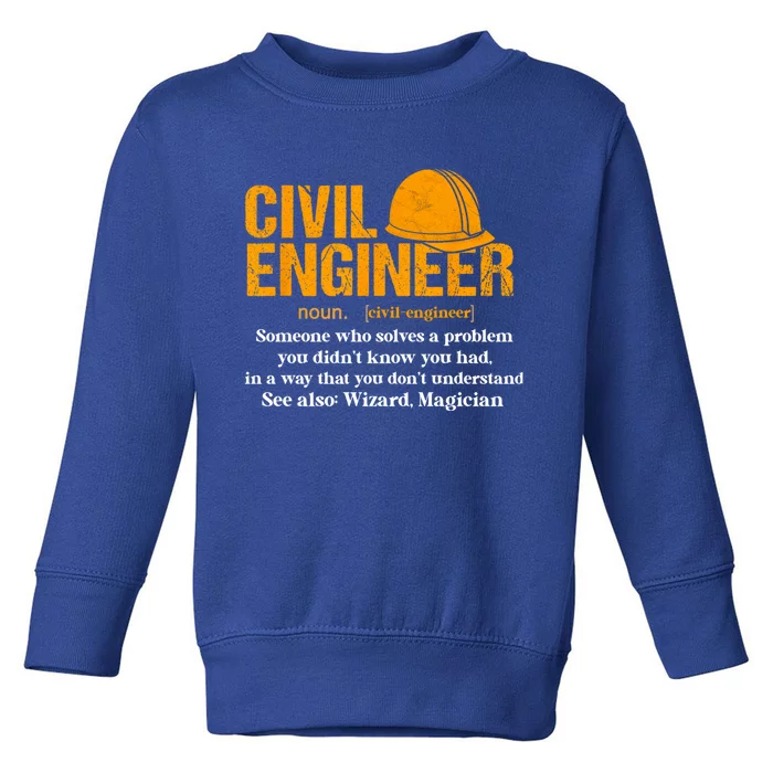 Funny Civil Engineer Definition Funny Gift Toddler Sweatshirt