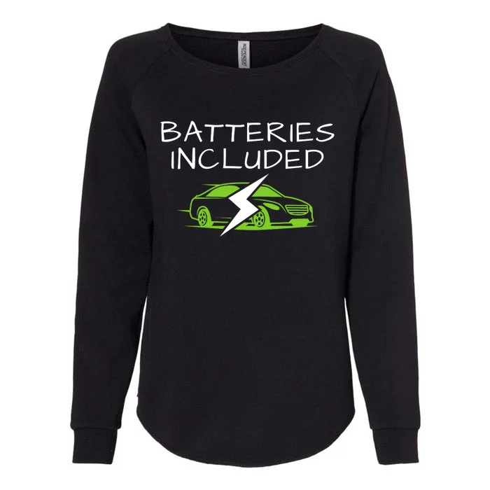 Fully Charged, Electric Powered Cars, Funny Electric Vehicle, EVs Womens California Wash Sweatshirt