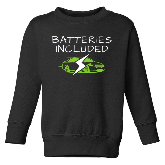 Fully Charged, Electric Powered Cars, Funny Electric Vehicle, EVs Toddler Sweatshirt