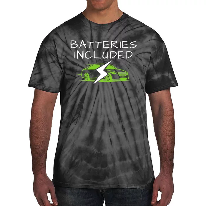 Fully Charged, Electric Powered Cars, Funny Electric Vehicle, EVs Tie-Dye T-Shirt