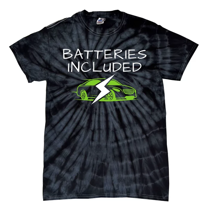 Fully Charged, Electric Powered Cars, Funny Electric Vehicle, EVs Tie-Dye T-Shirt