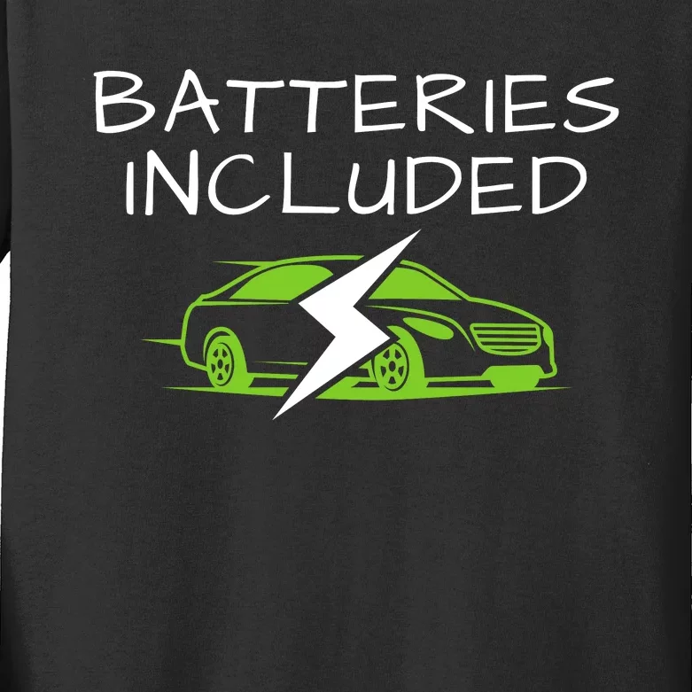 Fully Charged, Electric Powered Cars, Funny Electric Vehicle, EVs Kids Long Sleeve Shirt