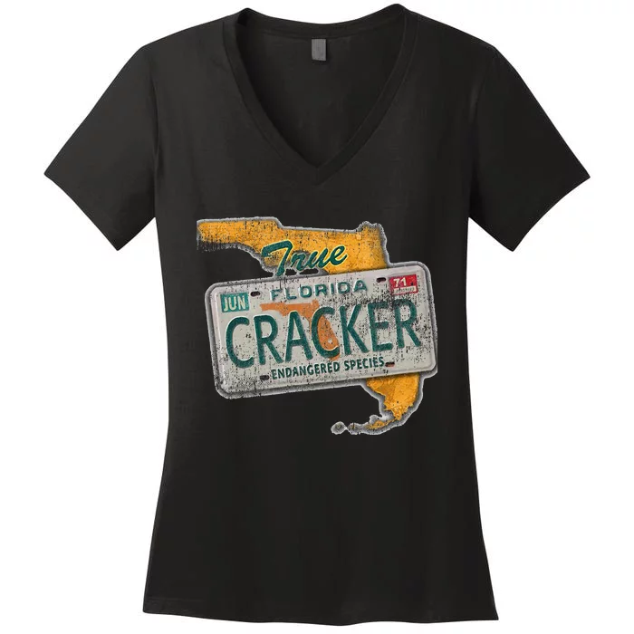 Florida Cracker Endangered Species Florida Native Women's V-Neck T-Shirt