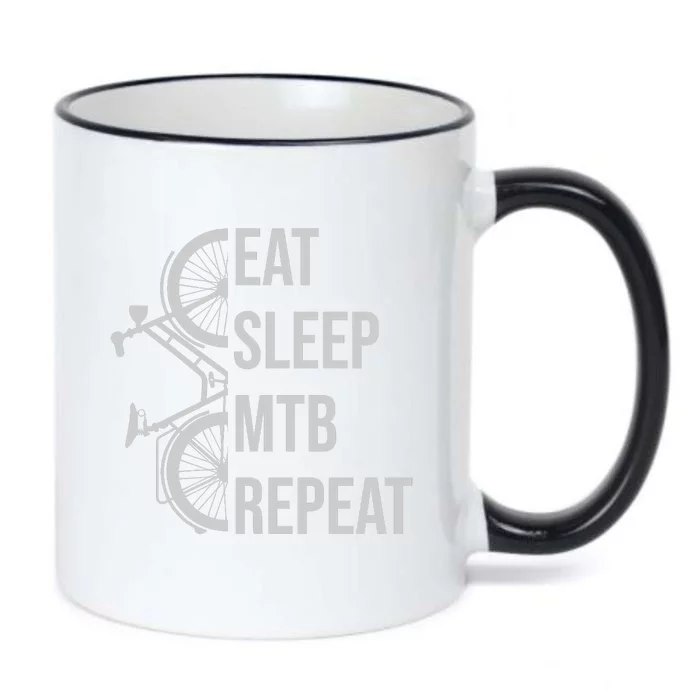 Funny Cycling Eat Sleep MTB Repeat Gift Black Color Changing Mug