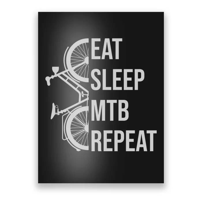 Funny Cycling Eat Sleep MTB Repeat Gift Poster