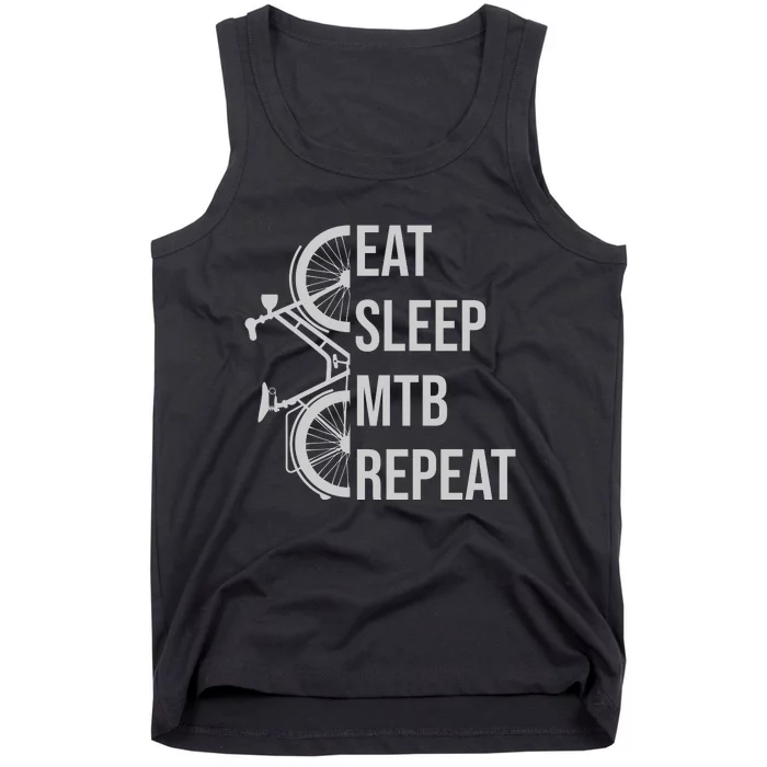 Funny Cycling Eat Sleep MTB Repeat Gift Tank Top