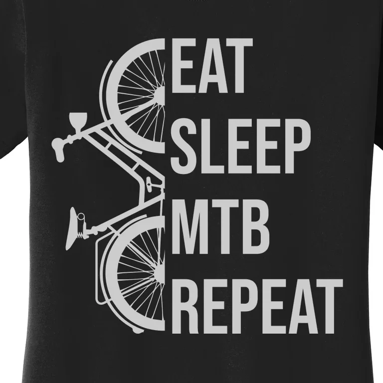 Funny Cycling Eat Sleep MTB Repeat Gift Women's T-Shirt