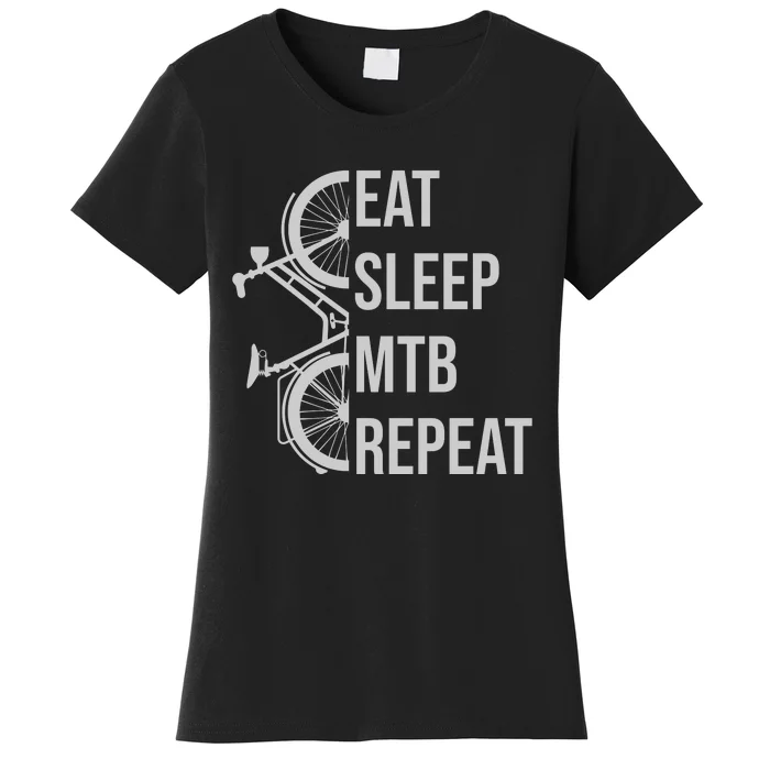 Funny Cycling Eat Sleep MTB Repeat Gift Women's T-Shirt