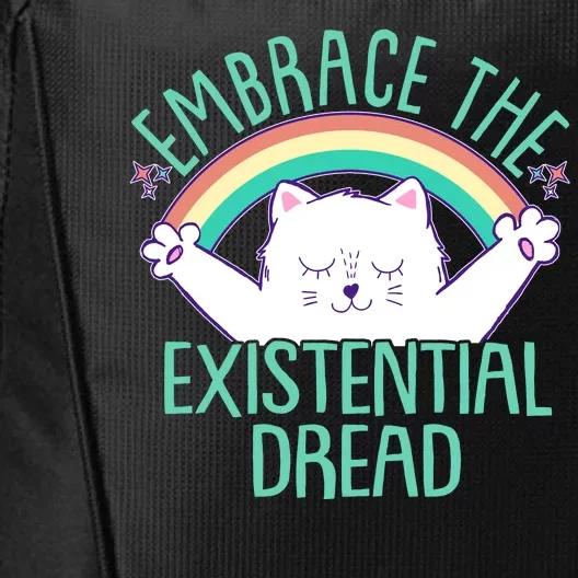 Funny Cat Embrace The Existential Dread City Backpack