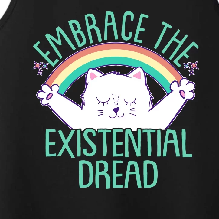 Funny Cat Embrace The Existential Dread Performance Tank