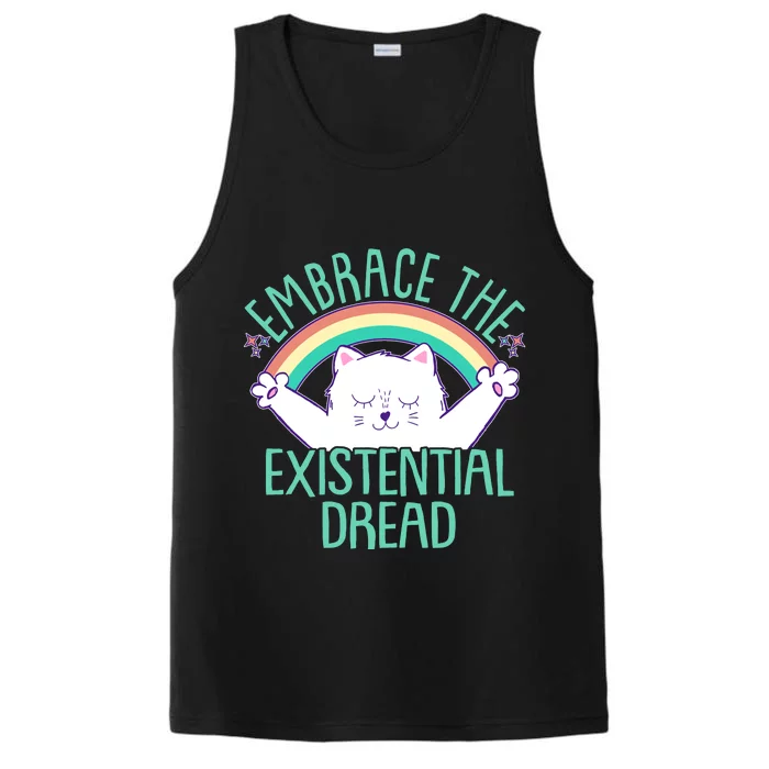 Funny Cat Embrace The Existential Dread Performance Tank