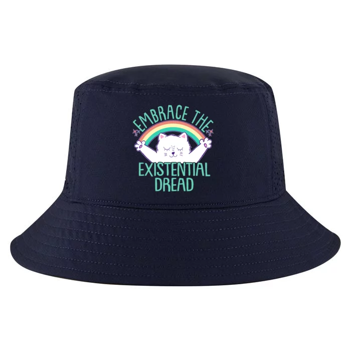 Funny Cat Embrace The Existential Dread Cool Comfort Performance Bucket Hat