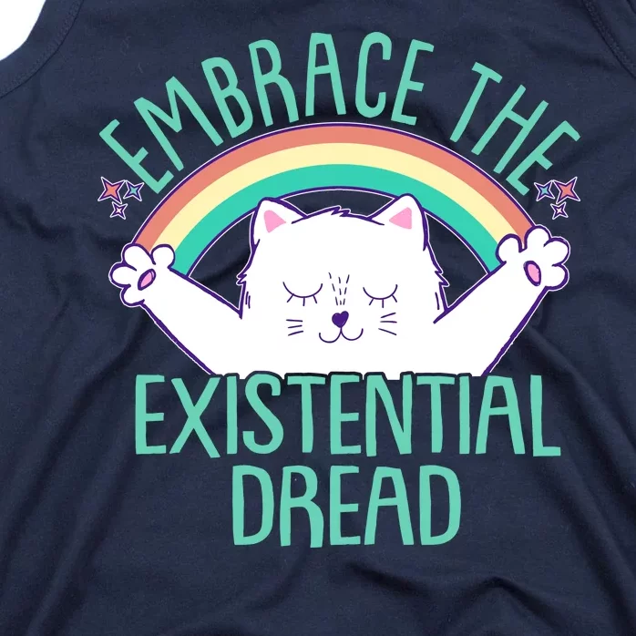 Funny Cat Embrace The Existential Dread Tank Top